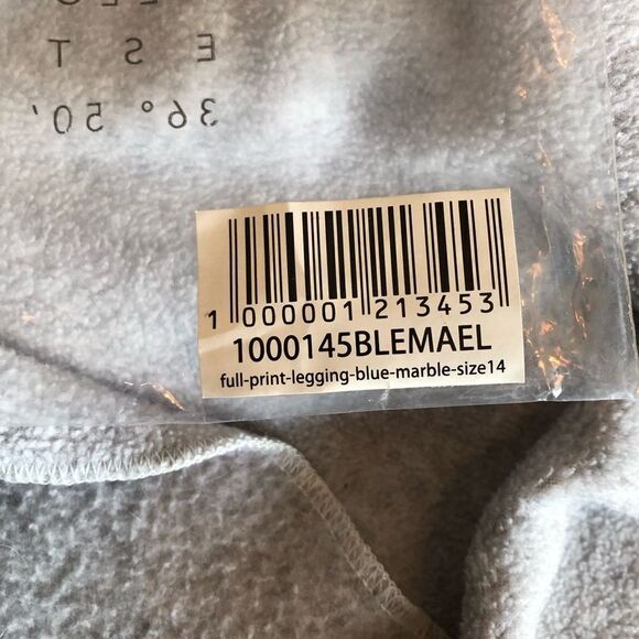 FITWEAR FASHION - NWT- L Sz 10 Marbled Leggings w/Black Trim. Soft & Sculpting - Picture 12 of 13